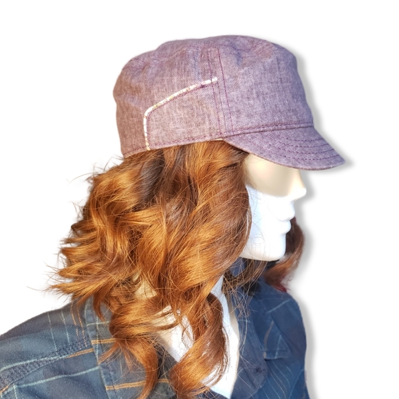 Prana Womens Size Small Hat Cadet Cap Purple Button Detail - Picture 5 of 8